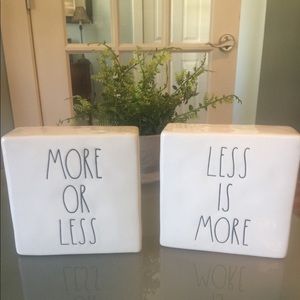 Rae Dunn “Less is More” & “More is Less” brand new